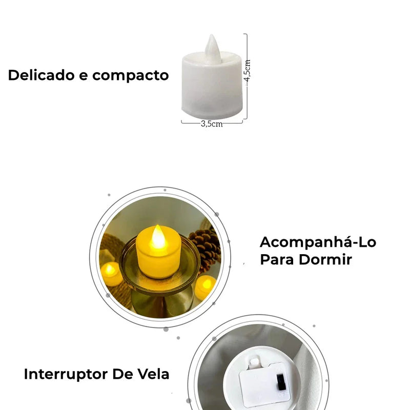 Conjunto de 10 Velas LED Eletrônicas